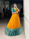YNF 5028 MST Tasar Chex Patola Print With Weaving Work Border Gown With Koti Wholesale In India